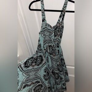 H&M Black and Blue Patterned Maxi Dress